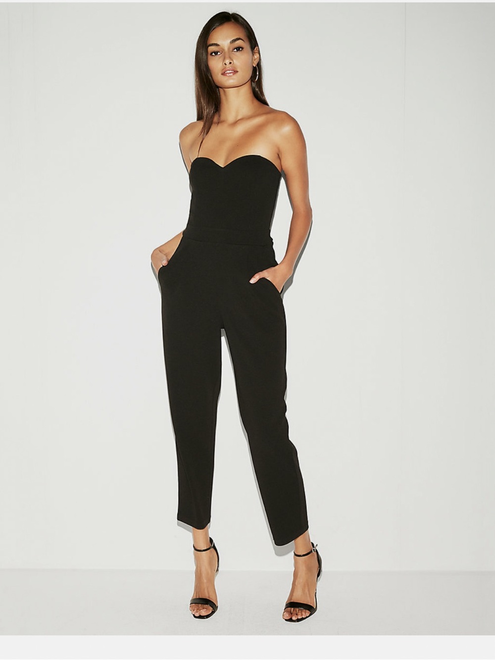 Express Strapless Black Sweetheart Jumpsuit